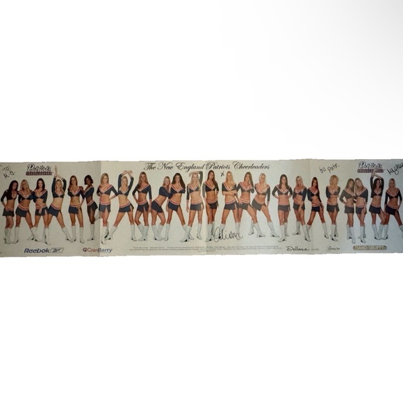 New England Patriots Other - New England Patriots Cheerleaders 2004 Team Fold-Out Poster 38” SIGNED